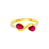 22k Yellow Cubic Zirconia Cocktail Fancy Petite  Rings in size 7.5 and total gold weight of 2.48g